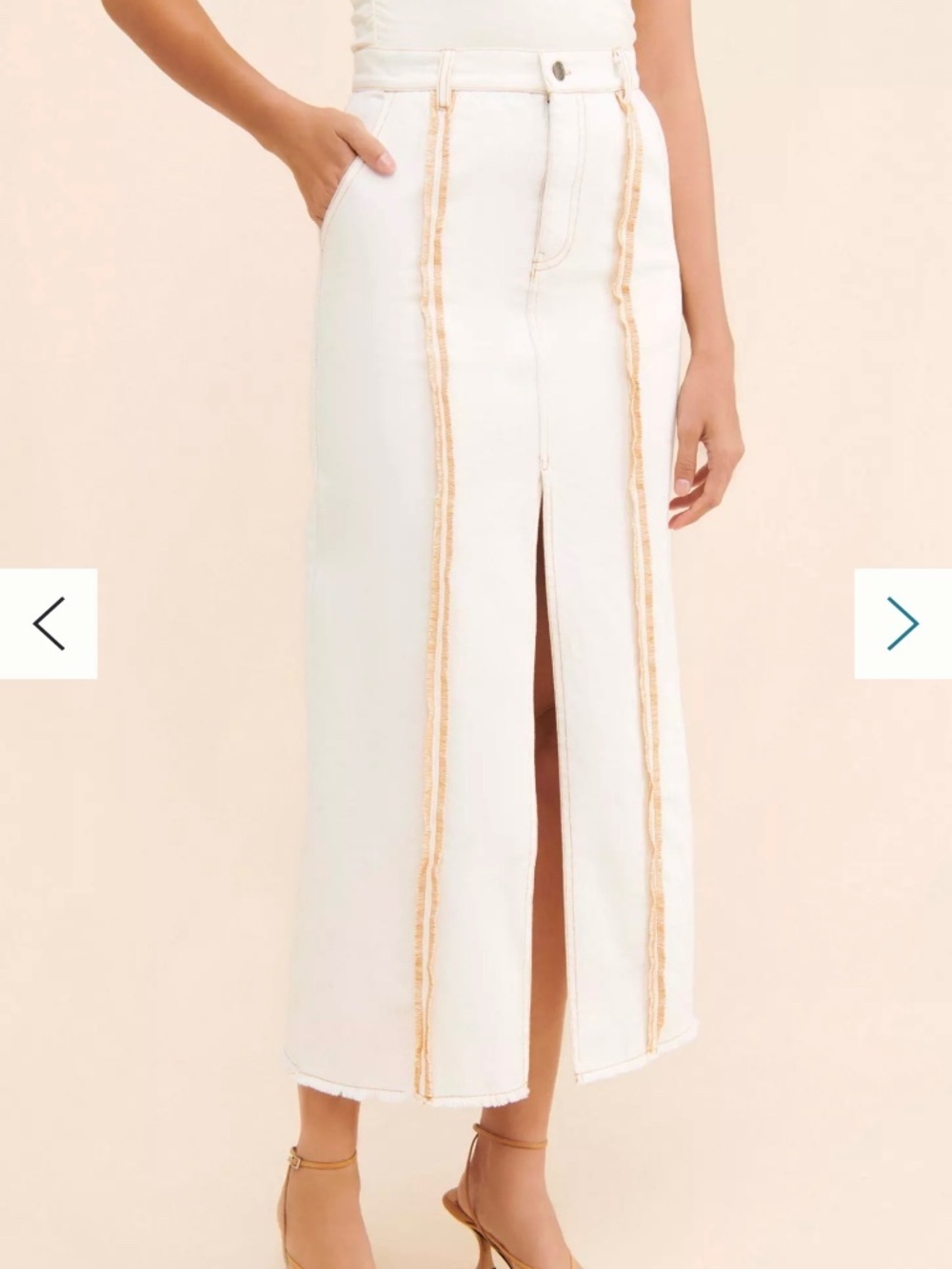 Anthropologie Moon River Overlook Midi Denim Skirt